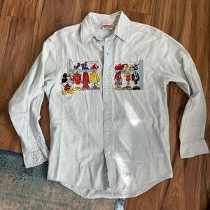 Vintage Disney embroidered button up shirt